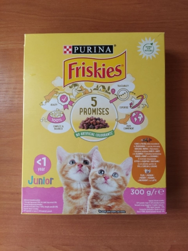 Фото Сухий корм Friskies Junior с курицей, молоком и овощами 0,3 кг (7613031868360) від користувача Isolar