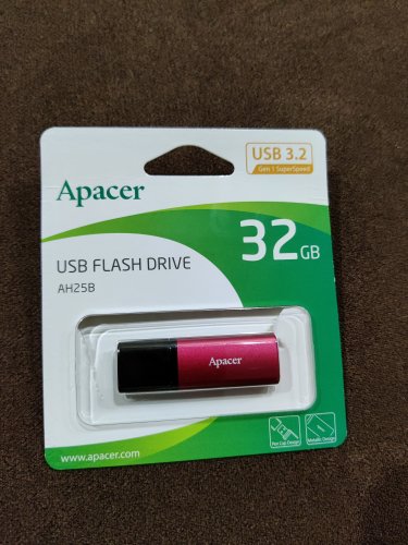 Фото Флешка Apacer 32 GB AH25B USB 3.1 Red (AP32GAH25BR-1) від користувача Сергій Захарович