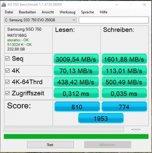 Фото SSD накопичувач Samsung 750 EVO MZ-750250BW від користувача ereb