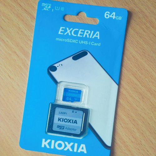 Фото Карта пам'яті Kioxia 64 GB microSDXC Class 10 UHS-I + SD Adapter LMEX1L064GG2 від користувача SergeyProud