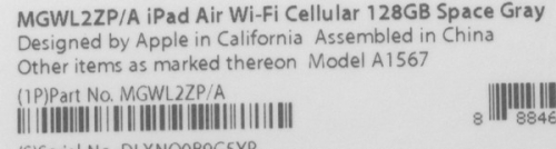 Фото Планшет Apple iPad Air 2 Wi-Fi + LTE 128GB Space Gray (MH312, MGWL2) від користувача liutyi