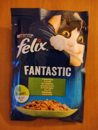Фото вологий корм Felix Fantastic с кроликом в желе 85 г (7613039835500) від користувача Eva