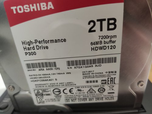 Фото Жорсткий диск Toshiba P300 2 TB HDWD120UZSVA від користувача 888vital888