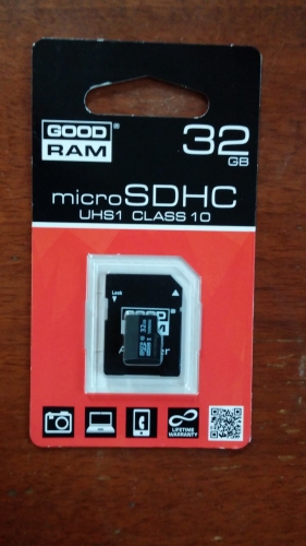 Фото Карта пам'яті GOODRAM 32 GB microSDHC class 10 UHS-I + SD Adapter SDU32GHCUHS1AGRR10 від користувача v-lik