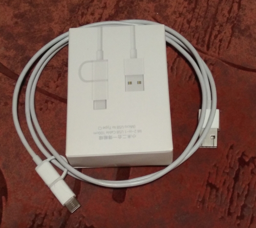 Фото Кабель USB Type-C Xiaomi Mi 2-in-1 USB Cable Micro USB to Type C 100cm (SJV4082TY) від користувача ShereKhan