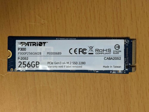 Фото SSD накопичувач PATRIOT P300 256 GB (P300P256GM28) від користувача StingerYar