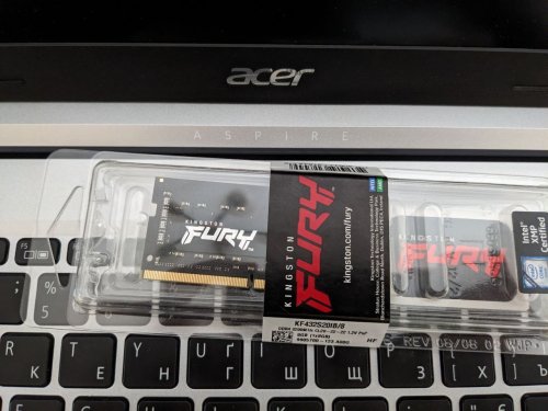 Фото Пам'ять для ноутбуків Kingston FURY 8 GB SO-DIMM DDR4 3200 MHz Impact (KF432S20IB/8) від користувача Євген