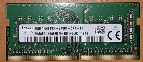 Фото Пам'ять для ноутбуків SK hynix 8 GB SO-DIMM DDR4 2400 MHz (HMA81GS6AFR8N-UH) від користувача Yevhenii