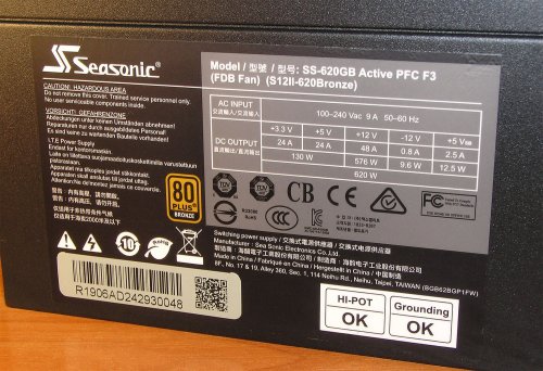 Фото Блок живлення SeaSonic S12II-620 (SS-620GB Active PFC) від користувача 339