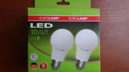 Фото Світлодіодна лампа LED EUROLAMP LED ЕКО A60 E27 10W 3000K набор 2 шт (MLP-LED-A60-10272(E)) від користувача lordep