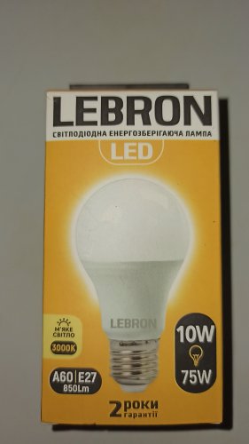 Фото Світлодіодна лампа LED Lebron LED L-A60 10W Е27 3000K 850Lm 240° (11-11-31) від користувача Turbo-Yurik