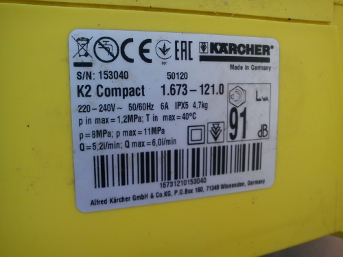 Фото Мінімийка високого тиску Karcher K 2 Compact (1.673-121.0) від користувача 9044
