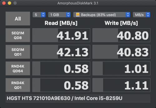 Orico 2139C3-CR-PRO (HC380176) через адаптер Protech Multiport Adapter USB 3.1 Type-C - USB 3.0 на macOS (AppleIntelCNLUSBXHCI, BOT)