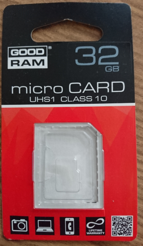 Фото Карта пам'яті GOODRAM 32 GB microSDHC class 10 UHS-I + SD Adapter SDU32GHCUHS1AGRR10 від користувача nemesis