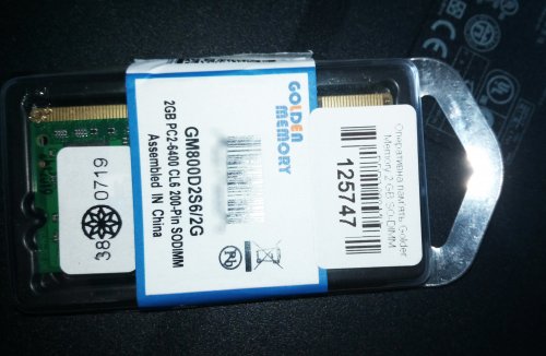 Фото Пам'ять для ноутбуків Golden Memory 2 GB SO-DIMM DDR2 800 MHz (GM800D2S6/2G) від користувача dr_ula