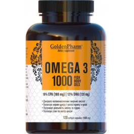 Golden Pharm Жирні кислоти  Омега-3 1000 мг 120 желатинових капсул (4820183470690)