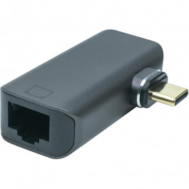 PowerPlant Magnetic USB Type-C to Ethernet RJ45 Adapter Black (CA914296)