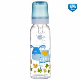 Canpol babies Бутылочка для кормления с аппликацией Веселые зверята 250 мл BPA Free (11/841)
