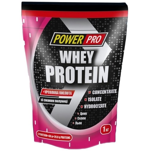 Power Pro Whey Protein 1000 g /25 servings/ Клубника - зображення 1