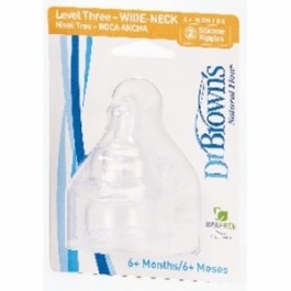 Dr. Brown's Соска для бутылочки с широким горлышком Уровень 3, 2 шт (382)