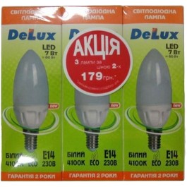 DeLux LED BL37B 7W E14 4100K 220V E14 комплект 3 шт. (90005346)