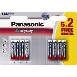   Panasonic AAA bat Alkaline 6+2шт EVERYDAY POWER (LR03REE/8B2F)