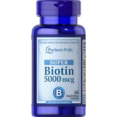 Puritan's Pride Biotin 5000 mcg 60 капсул - зображення 1