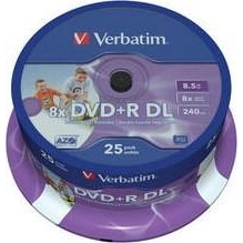 Verbatim DVD+R DL Printable 8,5GB 8x Spindle Packaging 25шт (43667) - зображення 1