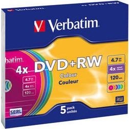 Verbatim DVD+RW 4,7GB 4x Slim Case 5шт (43297) - зображення 1