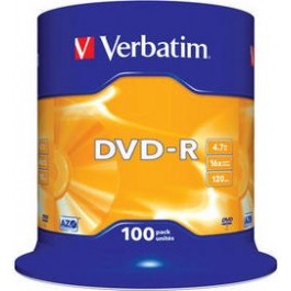 Verbatim DVD-R 4,7GB 16x Spindle Packaging 100шт (43549)
