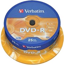 Verbatim DVD-R 4,7GB 16x Spindle Packaging 25шт (43522)