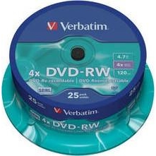 Verbatim DVD-RW 4,7GB 4x Spindle Packaging 25шт (43639) - зображення 1