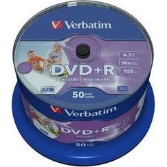 Verbatim DVD+R Printable 4,7GB 16x Spindle Packaging 50шт (43512) - зображення 1