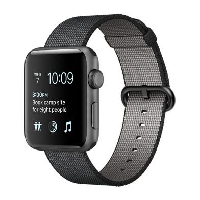 Apple Watch Series 2 42mm Space Gray Aluminum Case with Black Woven Nylon Band (MP072) - зображення 1