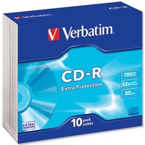 Verbatim CD-R 700MB 52x Slim Case 10шт (43415) - зображення 1