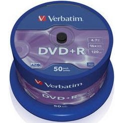 Verbatim DVD+R 4,7GB 16x Spindle Packaging 50шт (43550) - зображення 1