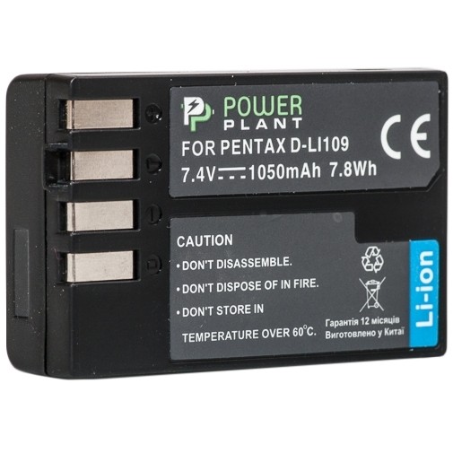 PowerPlant Aккумулятор для Pentax D-Li109 (1050 mAh) - DV00DV1283 - зображення 1