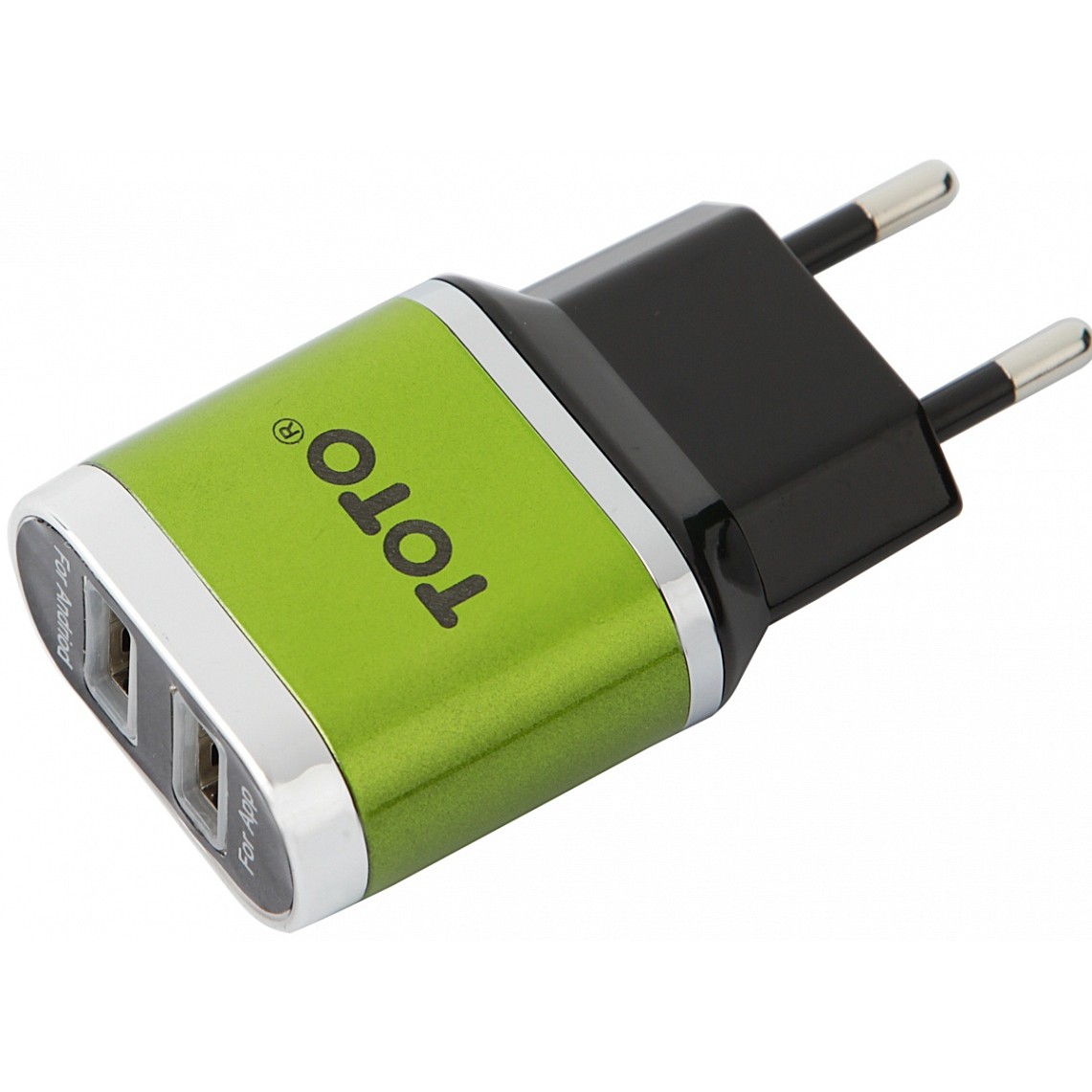 TOTO TZV-41 Led Travel charger 2USB 2,1A Green (TZV-41-Gr) - зображення 1