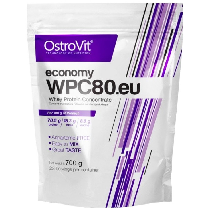 OstroVit Economy WPC80.eu 700 g /23 servings/ Strawberry Banana - зображення 1