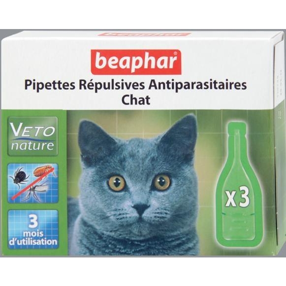 Beaphar Pipettes Repulsives Antiparasitaires Chat (15616) Упаковка 3 пипетки по 1 мл - зображення 1
