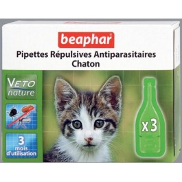 Beaphar Pipettes Repulsives Antiparasitaires Chaton (15615) Упаковка 3 пипетки по 0,4 мл