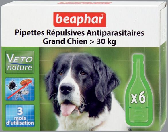 Beaphar Pipettes Repulsives Antiparasitaires Grand Chien >30 kg (15614) Упаковка 6 пипет - зображення 1