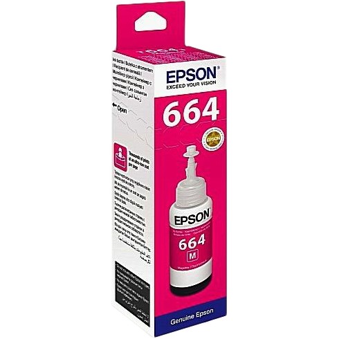 Epson C13T66434A Magenta для L312, L350, L355, L362, L366, L456, L550, L555, L1300 - зображення 1