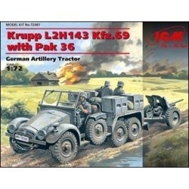   ICM Krupp L2H143 Kfz.69 c пушкой Раk 36,артиллерийский тягач (ICM72461)