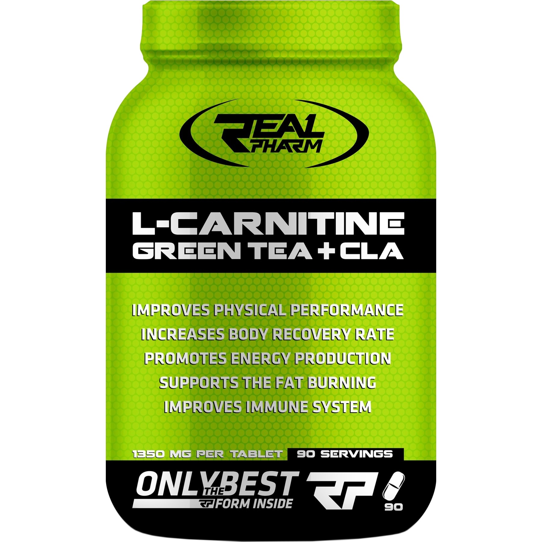 Real Pharm L-Carnitine, Green Tea & CLA 90 tabs - зображення 1