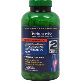 Puritan's Pride Triple Strength Glucosamine, Chondroitin & MSM Joint Soother 360 caps