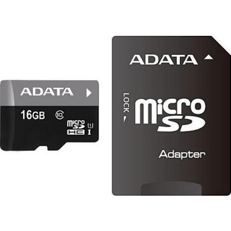 ADATA 16 GB microSDHC class 10 UHS-I + SD adapter AUSDH16GUICL10-RA1 - зображення 1