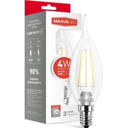   MAXUS LED C37 FM-T 4W 4100K 220V E14 Filament (1-LED-540-01)