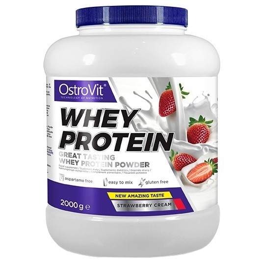 OstroVit Whey Protein 2000 g /66 servings/ Strawberry Cream - зображення 1