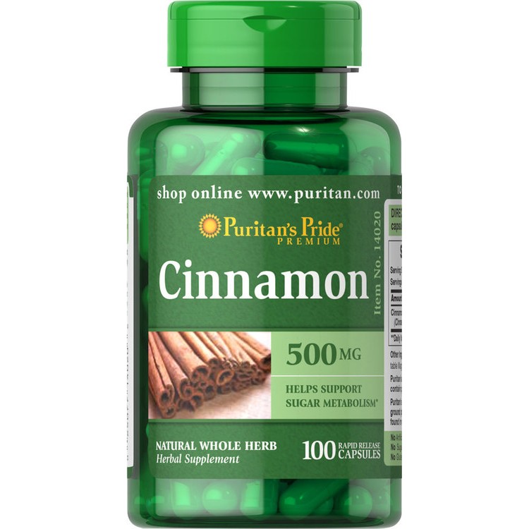 Puritan's Pride Cinnamon 500 mg 100 капсул - зображення 1